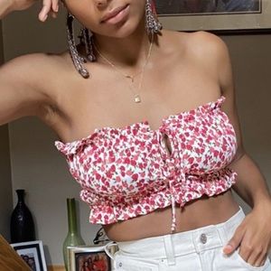 Urban Outfitters Smocked Tie Tube Top